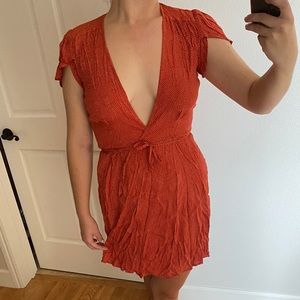 NWT red mini dress w/ white polka dots